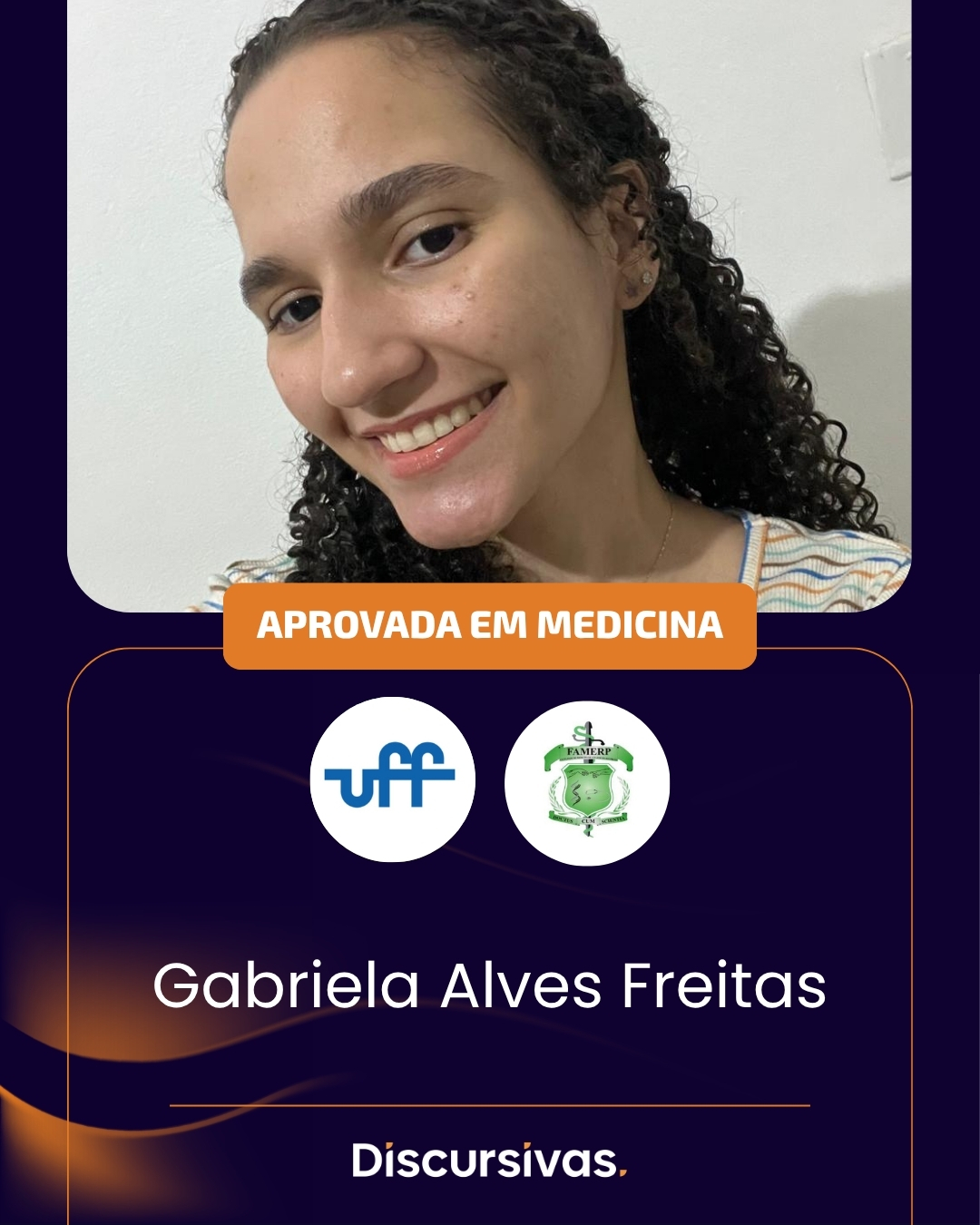 Gabriela Alves Freitas, aprovada em Medicina