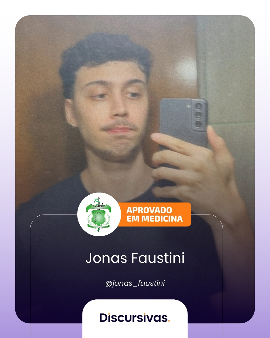 Jonas Faustini, aprovado em Medicina