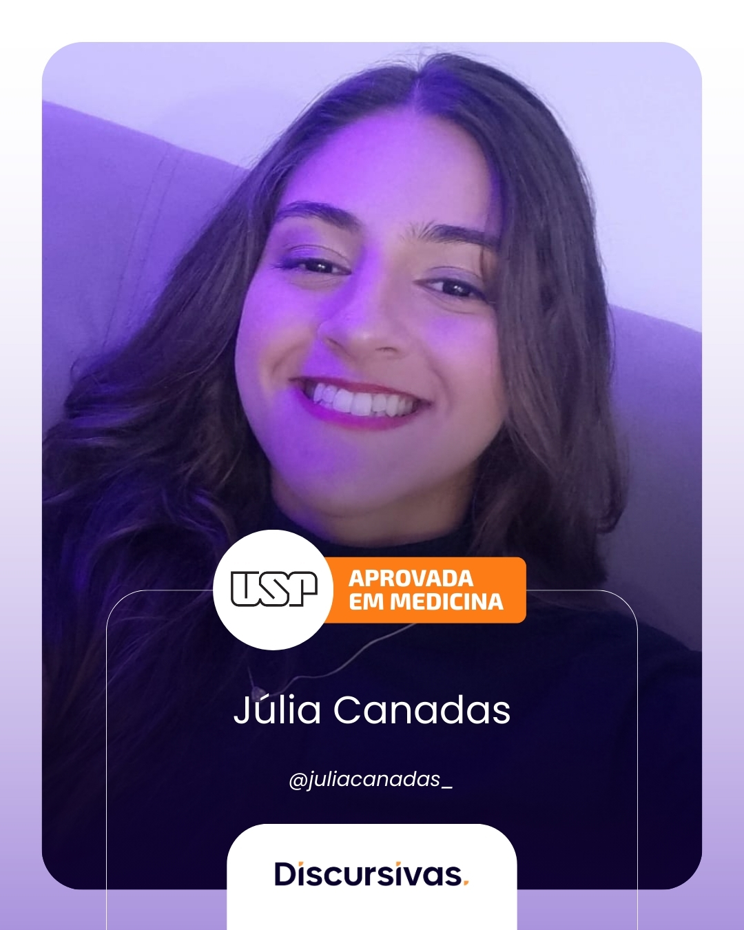 Júlia Canadas, aprovada em Medicina na USP
