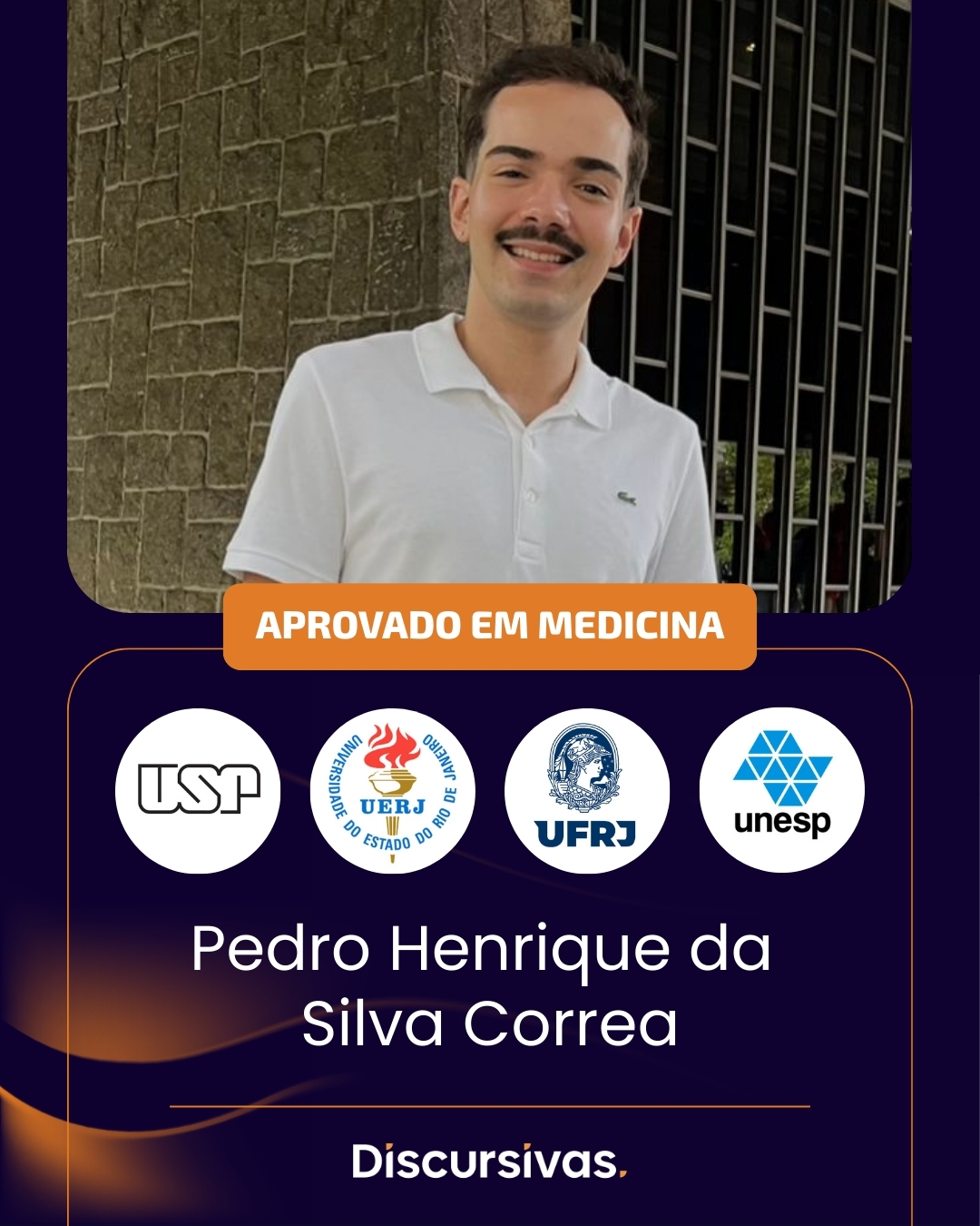 Pedro Henrique da Silva Correa, aprovado em Medicina na USP
