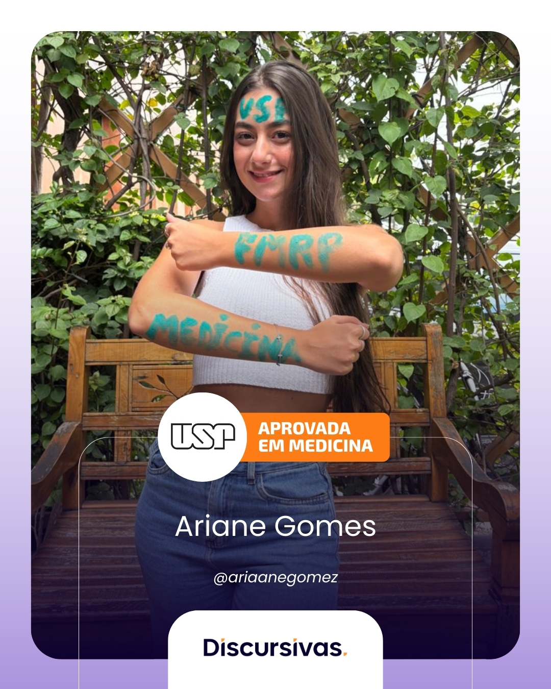 Ariane Gomes, aprovada em Medicina na USP