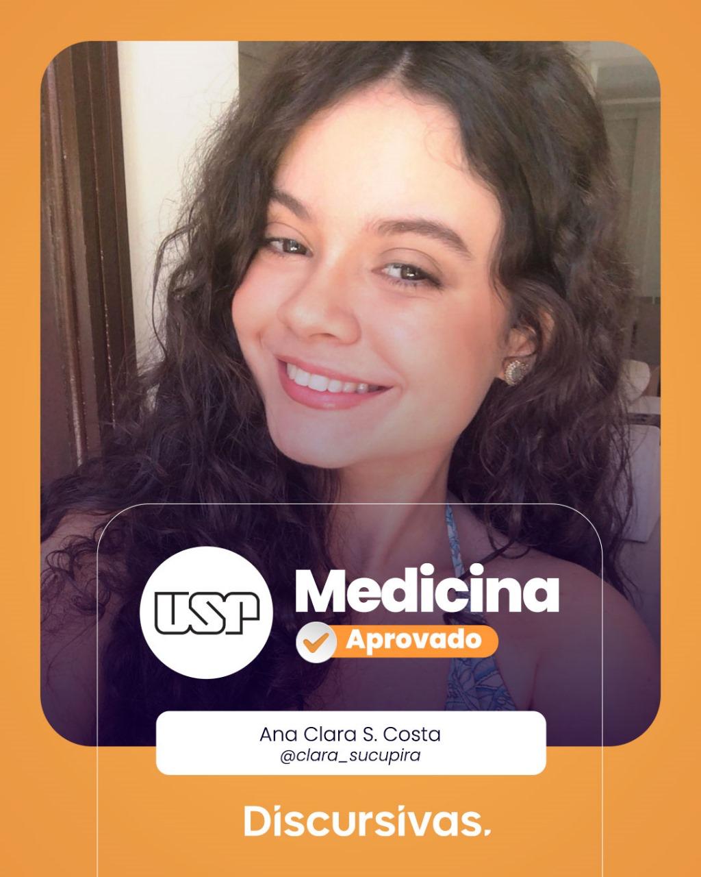 Ana Clara Costa, aprovada em Medicina na USP