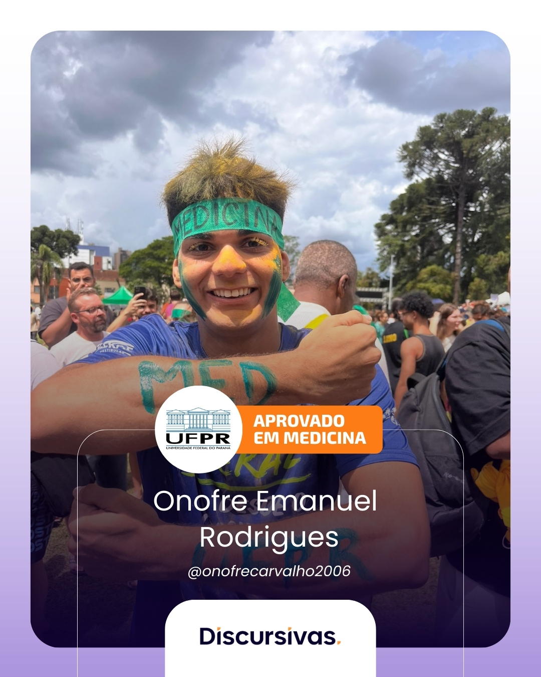 Onofre Emanuel Rodrigues, aprovado em Medicina na UFPR